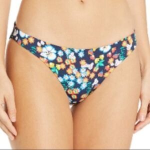 NWT Shoshanna Navy Multi Floral Bikini Bottom Sz L